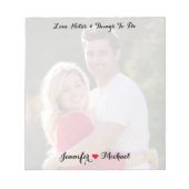 Custom Couple Photo Love Notes To Do List Notepad Notizblock (Vorderseite)