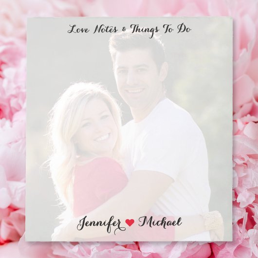 Custom Couple Photo Love Notes To Do List Notepad Notizblock