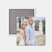 Custom Couple Photo Magnet with Love (Vorderseite/Rückseite)