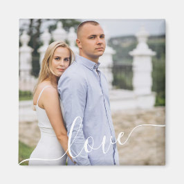 Custom Couple Photo Magnet with Love