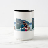 Custom Couple Photo Mug – Love Gift Zweifarbige Tasse (Mittel)