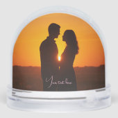 Custom couple photo text Snow Globe Schneekugeln (Rückseite)