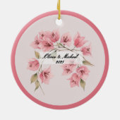 Custom Couple’s Travel Keepsake Keramik Ornament (Hinten)