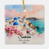 Custom Couple’s Travel Keepsake Keramikornament (Vorderseite)