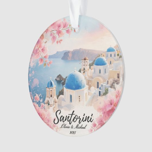 Custom Couple’s Travel Keepsake Ornament (Vorderseite)