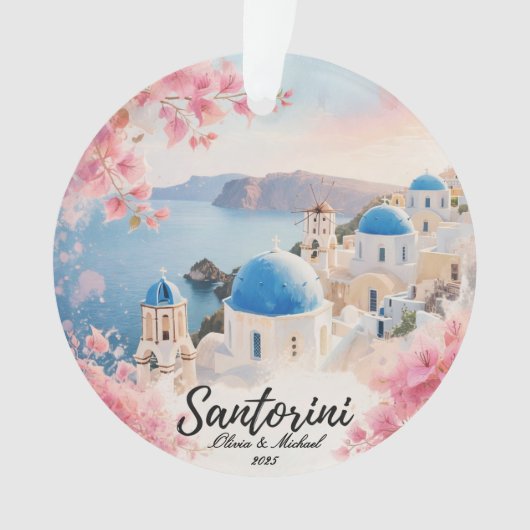 Custom Couple’s Travel Keepsake Ornament (Vorderseite)