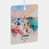 Custom Couple’s Travel Keepsake Ornament Aus Metall (Vorderseite Rechts)