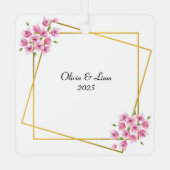 Custom Couple’s Travel Keepsake Ornament Aus Metall (Rückseite)