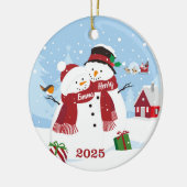 Custom Couple Snowman Christmas Ornament (Links)