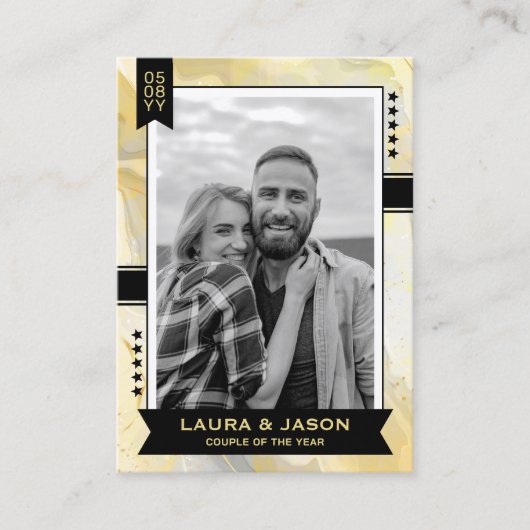 Custom Couple Trading Card, Wedding Danke Telefonnummerkarte (Vorderseite)