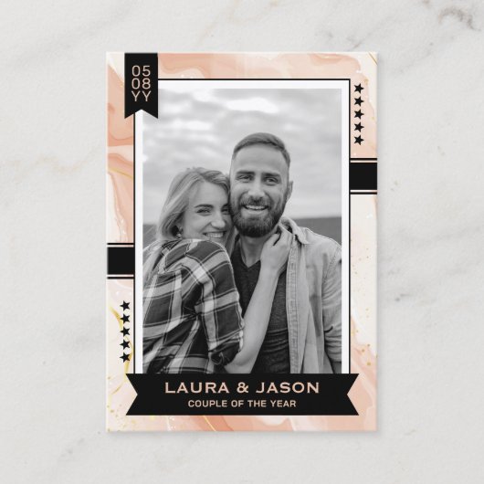 Custom Couple Trading Card, Wedding Danke Telefonnummerkarte (Vorderseite)