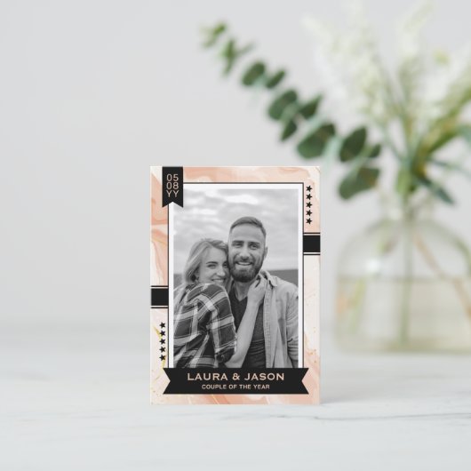 Custom Couple Trading Card, Wedding Danke Telefonnummerkarte (Stehend Vorderseite)