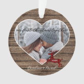 Custom Couple Unser erster Weihnachtsurlaub Ornament (Vorderseite)