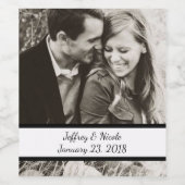 Custom Couple Wedding Foto Geschenk Personalisiert Weinetikett (Einzelnes Label)