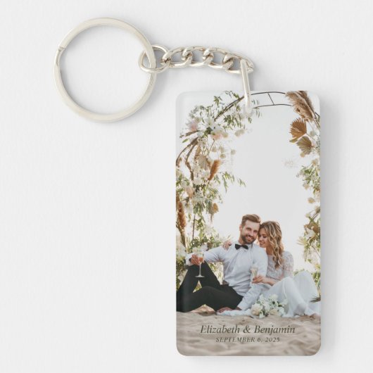 Custom Couple Wedding Keepake Foto Schlüsselanhänger (Vorderseite)