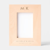 Custom Couple Wedding Modern Monogram Initials Geätzte Rahmen (Vorderseite)