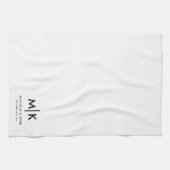 Custom Couple Wedding Modern Monogram Initials Geschirrtuch (Horizontal)