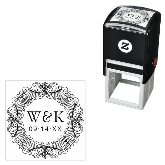 Custom Couple's Initials Wedding or Save the Date Permastempel (Beispiel)