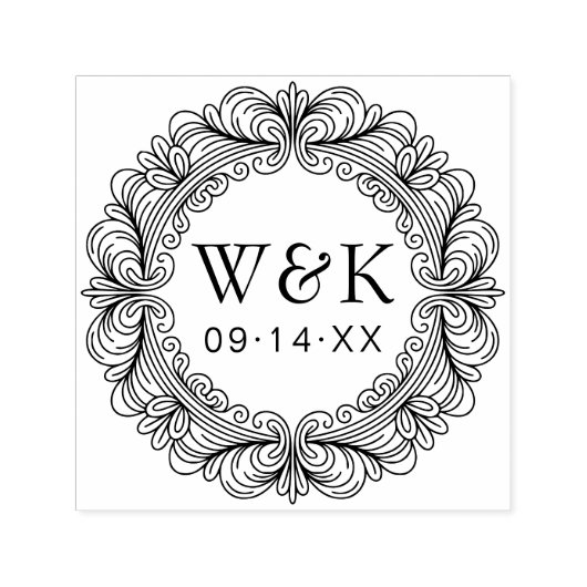 Custom Couple's Initials Wedding or Save the Date Permastempel (Design)