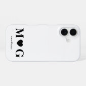 Custom Couples Monogram Heart Mark iPhone 16 Hülle (Rückseite (Horizontal))