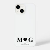 Custom Couples Monogram Heart Mark iPhone Hülle (Rückseite)