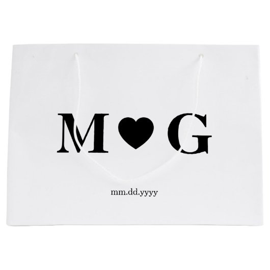 Custom Couples Monogram Large Gift Bag for Gift Große Geschenktüte (Vorderseite)