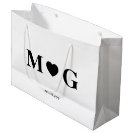Custom Couples Monogram Large Gift Bag for Gift Große Geschenktüte