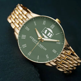 Custom Couples Monogram Wedding Anniversary Gift Armbanduhr