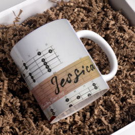 Custom Couple's Name Individuelle Name Gitarre Mus Kaffeetasse