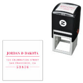 Custom Couple's Names Red Wedding Rücksendeadresse Permastempel (Beispiel)