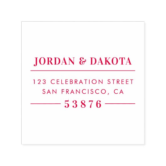 Custom Couple's Names Red Wedding Rücksendeadresse Permastempel (Design)