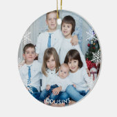 Custom Cousins Foto Weihnachten Keramik Ornament (Links)