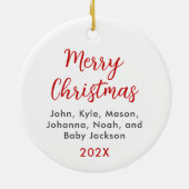 Custom Cousins Foto Weihnachten Keramik Ornament (Hinten)