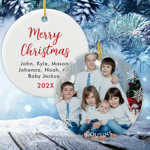 Custom Cousins Foto Weihnachten Keramik Ornament