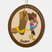Custom Cowboy Kid Hispanic oder afroamerikanischer Keramik Ornament (Links)