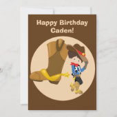 Custom Cowboy Kids Country Happy Geburtstag Karte (Vorderseite)