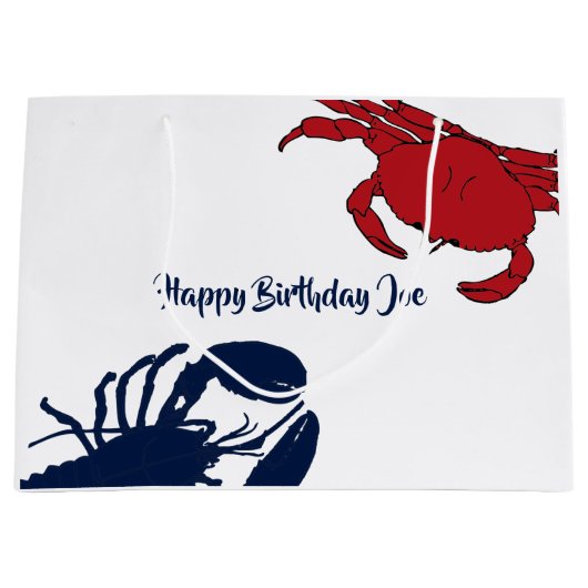 Custom Crab n Lobster Big Gift Bag Große Geschenktüte (Vorderseite)