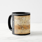 Custom Craft Chocolate Maker Vintage Cacao Map Tasse (Vorderseite Links)