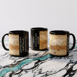 Custom Craft Chocolate Maker Vintage Cacao Map Tasse