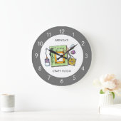 Custom Craft Room|Scrapbook Room Große Wanduhr (Zuhause)