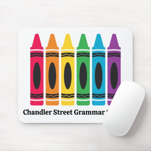 Custom Crayon Mouse Pad - mit Schulname Mousepad (Mit Mouse)