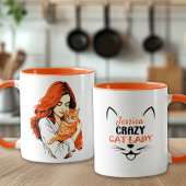 Custom Crazy Cat Lady Orange Tasse