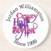 Custom Crazy Hair Stylist Getränkeuntersetzer (Vorne)