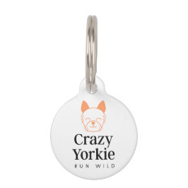 Custom Crazy Yorkie Brand Pet ID Tag Haustiermarke