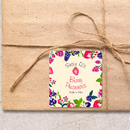 Custom Cream ・ Berry Preserve DIY Canning Quadratischer Aufkleber