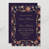 Custom Cream Colorful Floral Wedding Einladung (Vorne/Hinten)