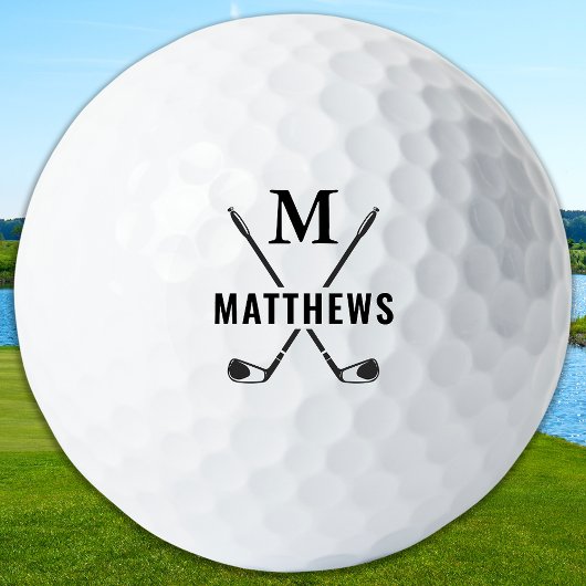 Custom Create Golfer Personalized Monogram & Name Golfball