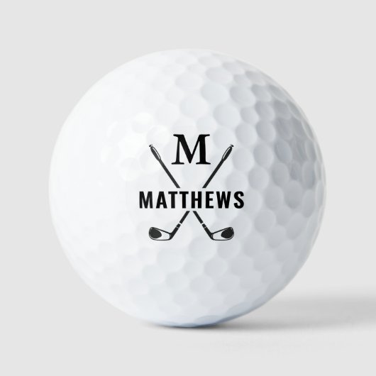 Custom Create Golfer Personalized Monogram & Name Golfball (Vorderseite)
