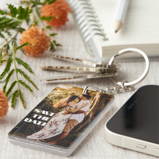 Custom Create Personalized Photo Save The Date Schlüsselanhänger (Vorderseite rechts)