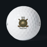 Custom Create Your Own Best Dad Golf  Golfball<br><div class="desc">Every golf course has its legends—but today’s story belongs to Dad. The morning sun rises over the fairway as Dad steps up to the tee. It’s quiet, peaceful… the kind of morning golfers love. He places a custom golf ball on the tee, featuring a classic vintage-style logo—crossed golf clubs behind...</div>